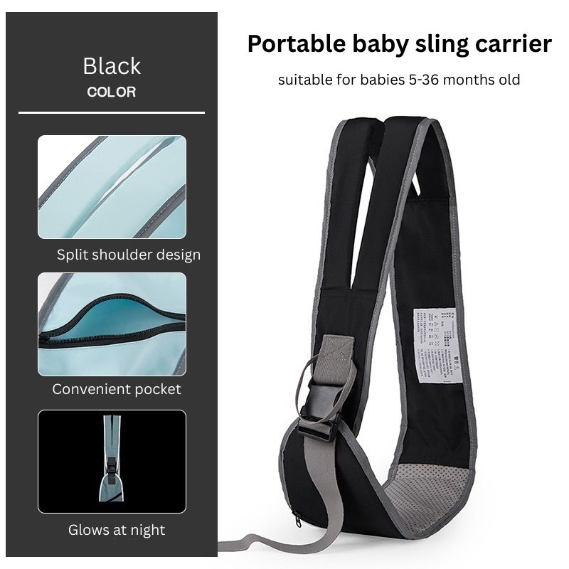 Baby Carrier Portable Sling type | Foldable Oxford Cloth Hip Seat | Anti-Slip Surface | Reflective Shoulder Strap | 5–36 Months | 25kg Capacity thumbnail