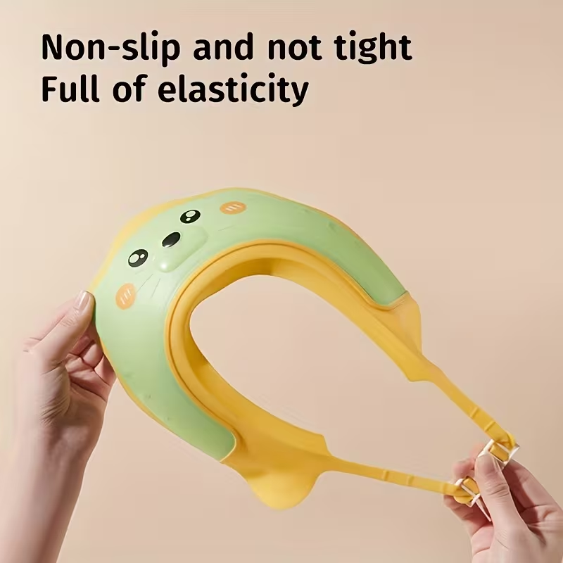 Baby Shampoo Shower Cap | Adjustable Cartoon Bath Cap | Eye & Ear Protection Hair Washing Hat | Soft PP+TPE | 6 Months+ thumbnail
