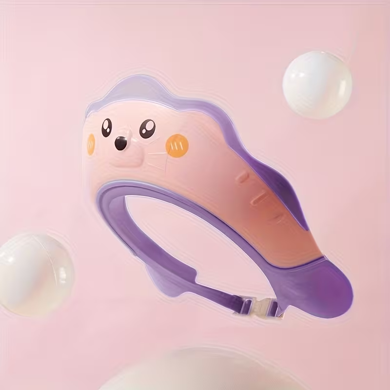 Baby Shampoo Shower Cap | Adjustable Cartoon Bath Cap | Eye & Ear Protection Hair Washing Hat | Soft PP+TPE | 6 Months+ thumbnail