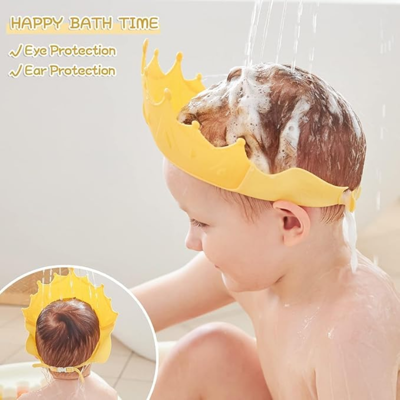 Baby Shower Cap | Adjustable Crown Shampoo Shower Cap | Waterproof Bath Hat for Babies & Toddlers thumbnail
