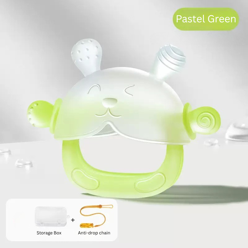 Baby Teether Anti-Gag Safety | Semi-Enclosed Design | 360° Protection | BPA Free | For Infants & Toddlers thumbnail