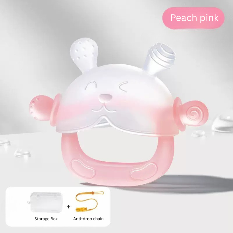 Baby Teether Anti-Gag Safety | Semi-Enclosed Design | 360° Protection | BPA Free | For Infants & Toddlers thumbnail