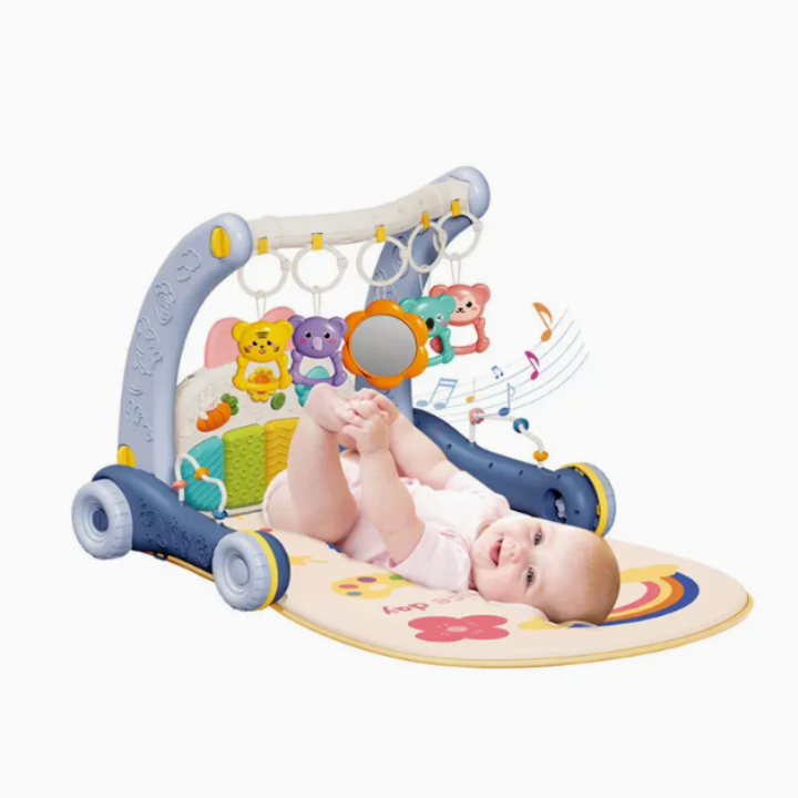 2-in-1 Piano Learning Walker Baby Play Gym Mat | Musical Activity Mat with Lights & Interactive Baby Toys thumbnail