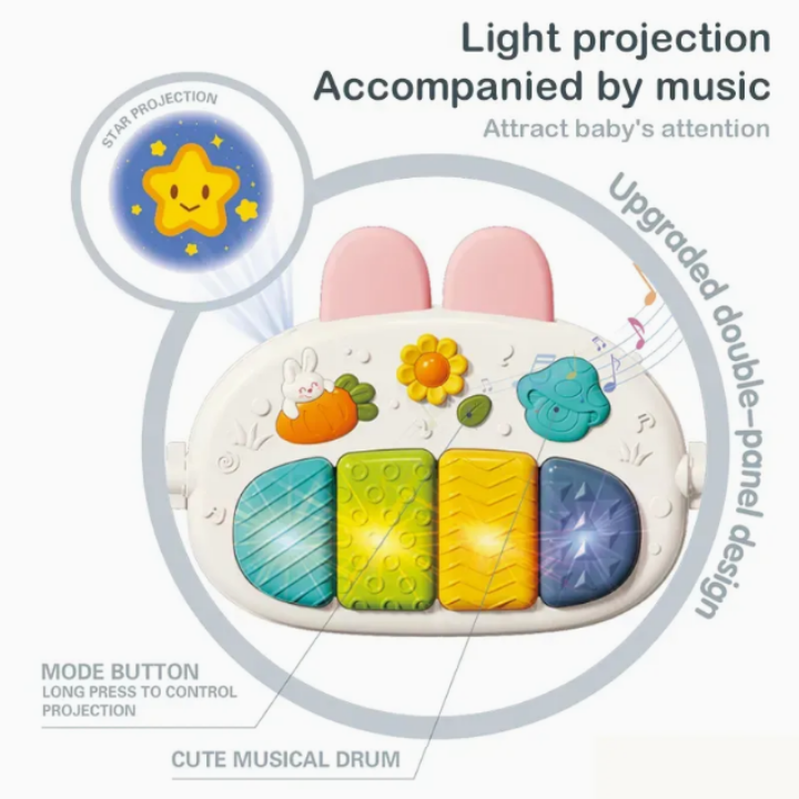 2-in-1 Piano Learning Walker Baby Play Gym Mat | Musical Activity Mat with Lights & Interactive Baby Toys thumbnail