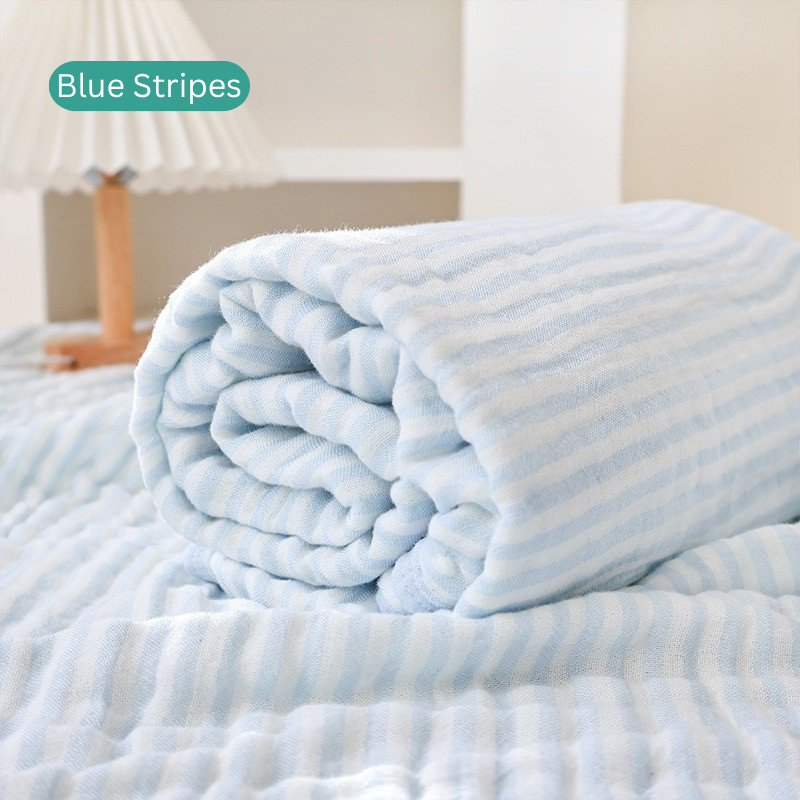 6-Layer Bamboo Cotton Baby Blanket | Ultra Soft & Absorbent Muslin Swaddle Blanket | Breathable Newborn Receiving Blanket | thumbnail