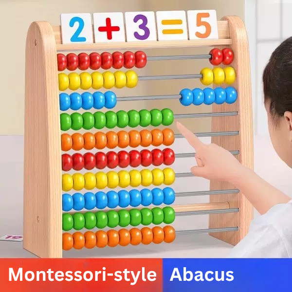 Wooden Ten-Frame Counting Board | Kids Math Learning Abacus | Number Counting & Addition Subtraction Educational Toy | Montessori Math Learning Board 3+ thumbnail
