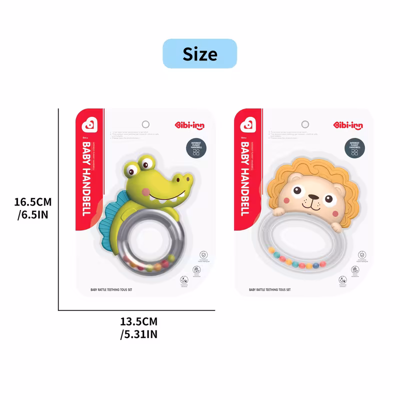 Baby Rattle Toy | Cute Crocodile & Lion Design | Handheld Sound Rattle for Newborns & Infants | Sensory & Grasping Toy 0+