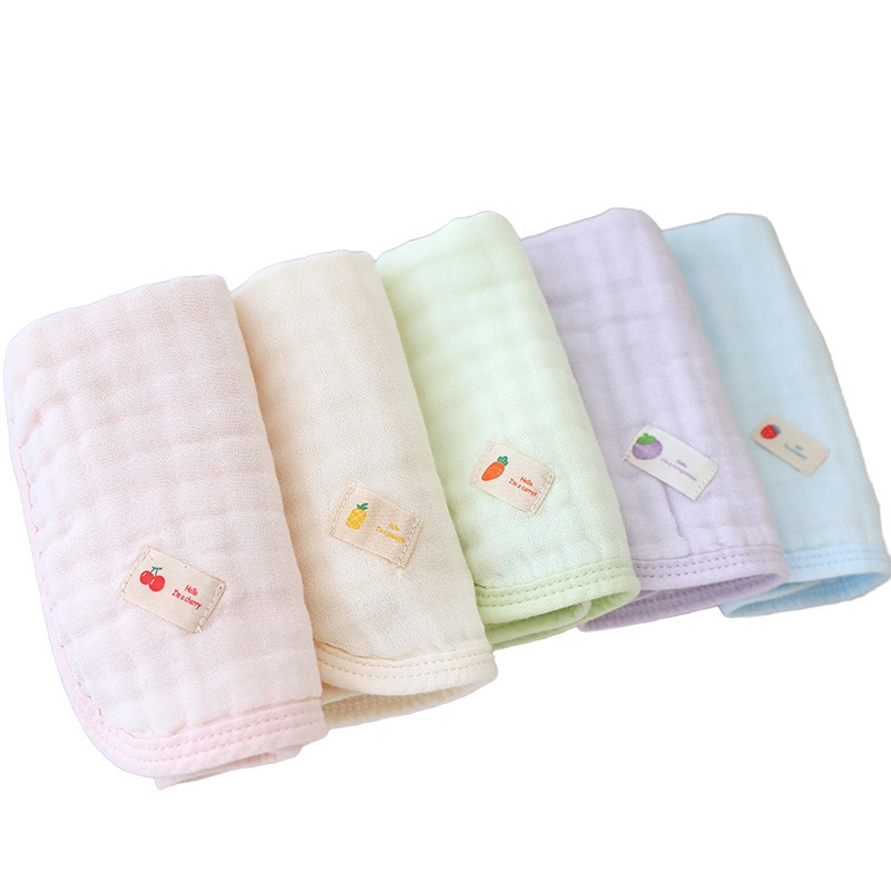 6-Layer Bamboo Cotton Baby Hanky Set (5PCS) | Soft & Absorbent Baby Washcloths | Reusable Baby Face Towels | Fruit & Pet Designs thumbnail