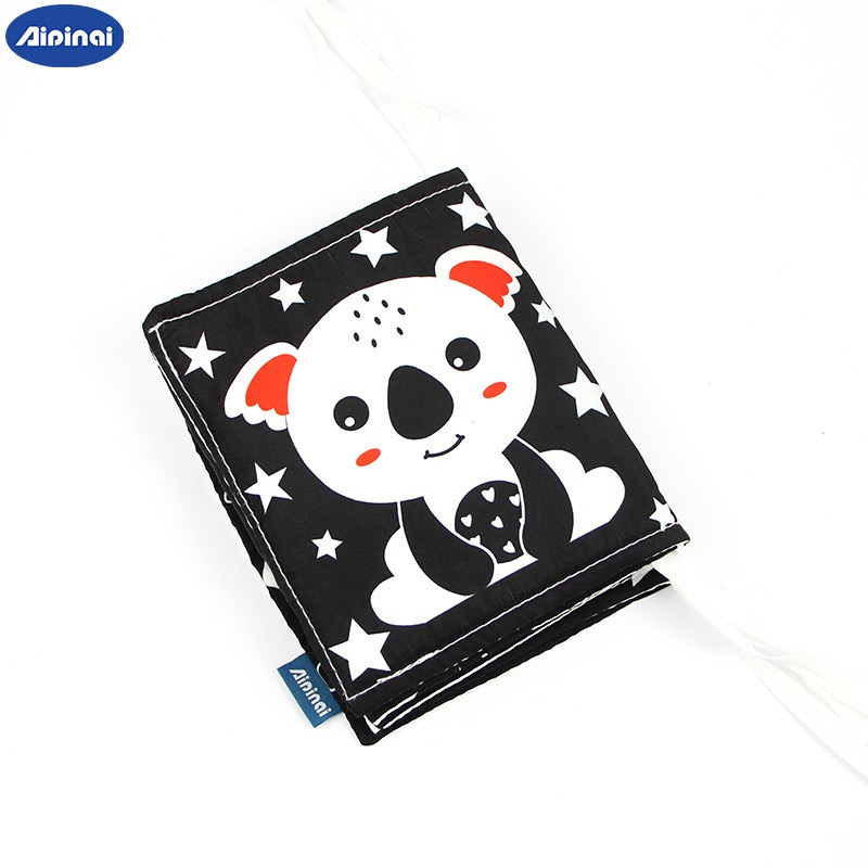 Black & White Baby Cloth Book | High Contrast Sensory Soft Book for Newborns | Early Visual Development & Crinkle Activity Toy thumbnail