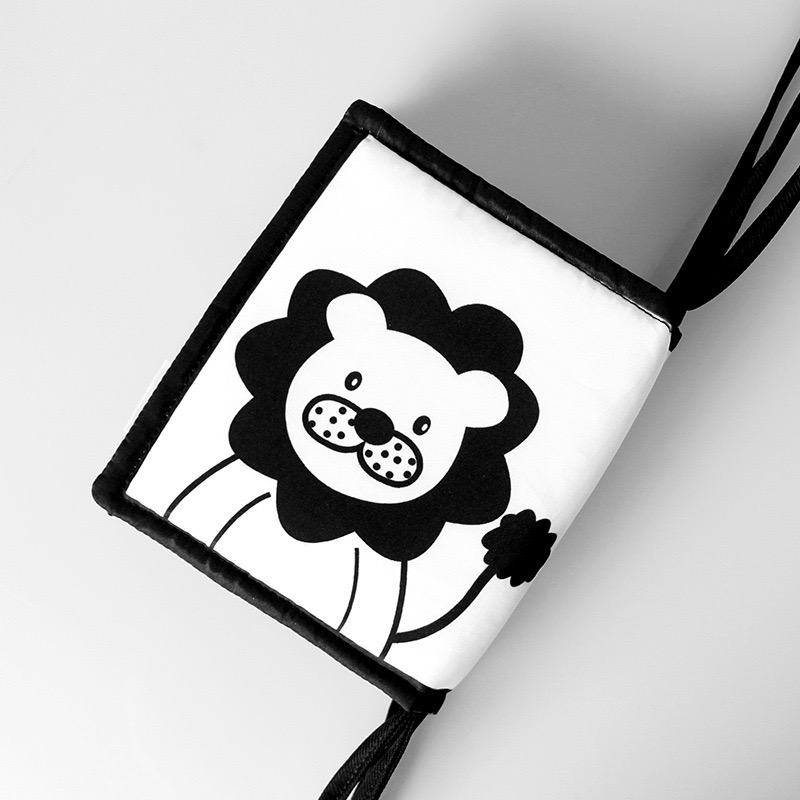 Black & White Baby Cloth Book | High Contrast Sensory Soft Book for Newborns | Early Visual Development & Crinkle Activity Toy thumbnail