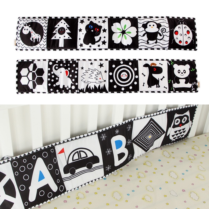 Black & White Baby Cloth Book | High Contrast Sensory Soft Book for Newborns | Early Visual Development & Crinkle Activity Toy thumbnail