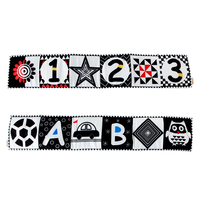 Black & White Baby Cloth Book | High Contrast Sensory Soft Book for Newborns | Early Visual Development & Crinkle Activity Toy thumbnail