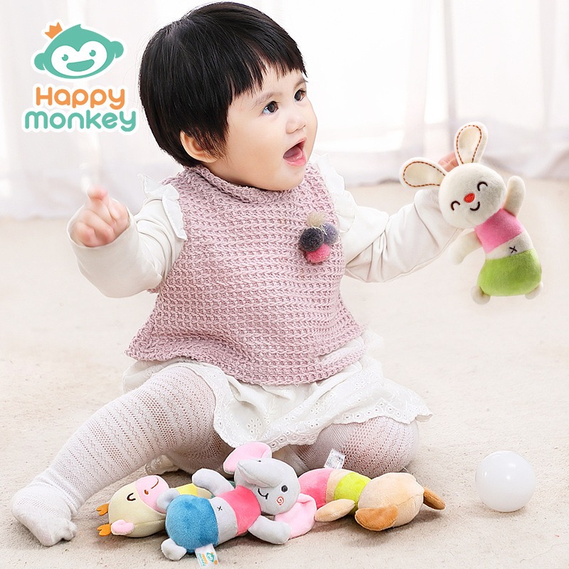 Happy Monkey Dancing Rattle | Baby Hand Rattle Squeaky Toy | Cute Animal Sensory Toy for Infants & Toddlers thumbnail
