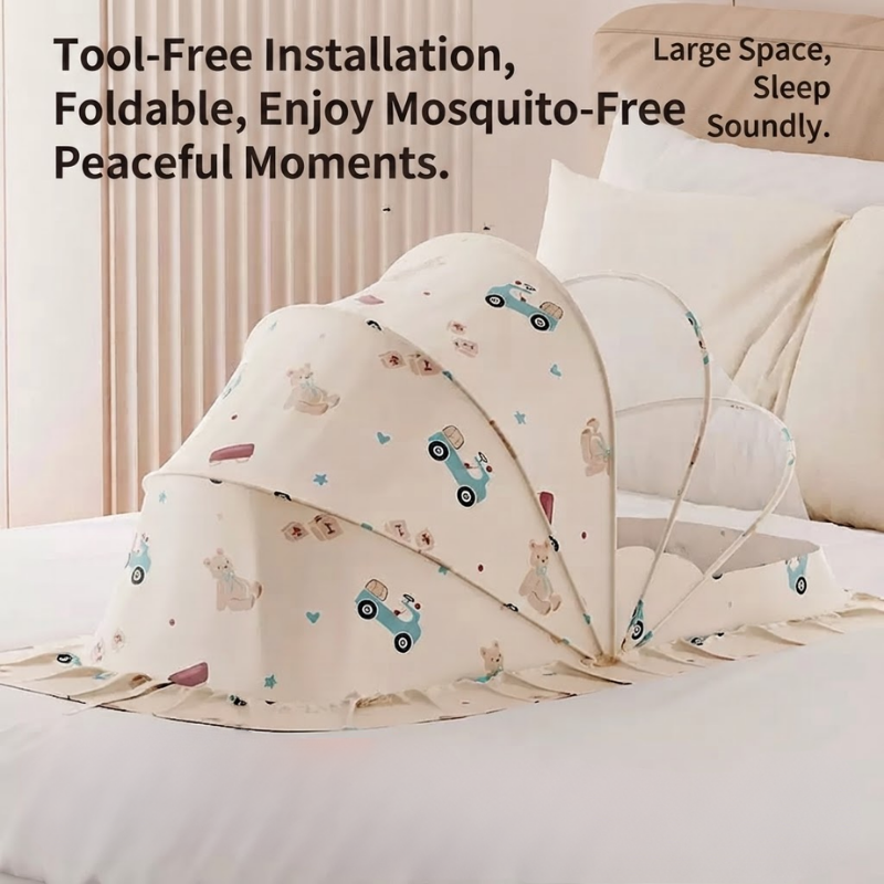 Foldable Baby Mosquito Net | Tool-Free Pop-Up Mosquito Tent | Portable Baby Bed Canopy for Newborns & Infants thumbnail