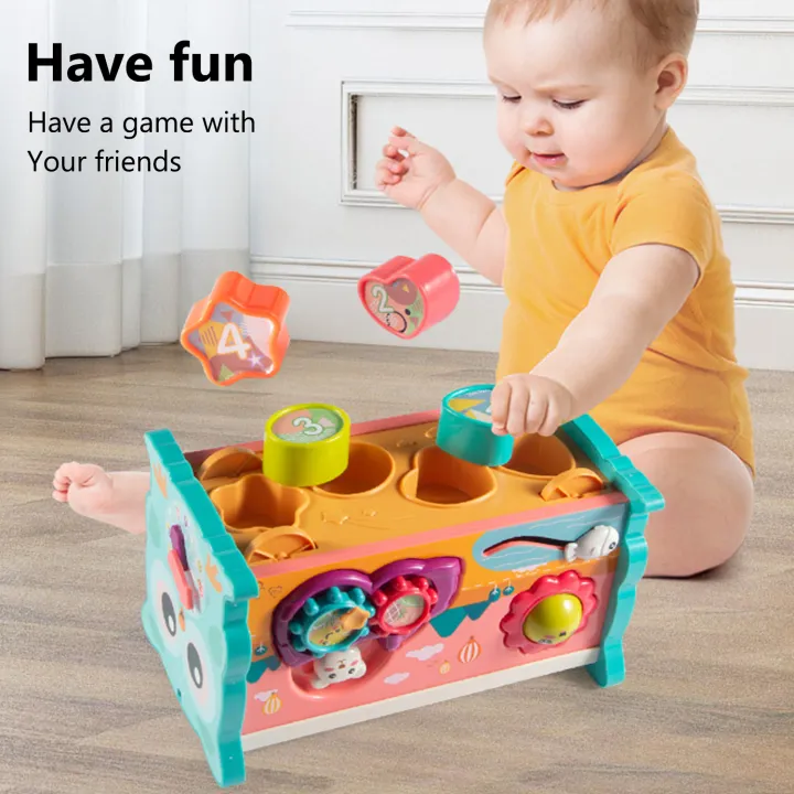 8-in-1 Magic Box Educational Toy | Hammering, Magnetic Fishing, Xylophone, Moving Gears & Learning Clock | Montessori Activity Toy for Kids thumbnail