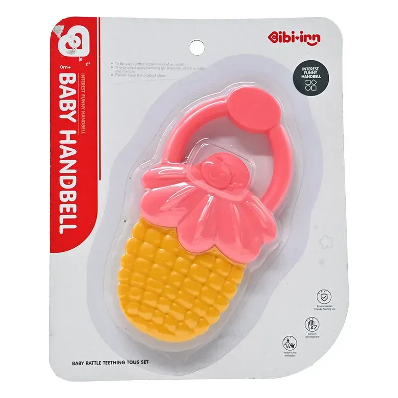 Baby Teether | Maize & Grape Design Soft Teething Toy | Ergonomic Ring Holder Gum Massager | Sensory & Fine Motor Development thumbnail