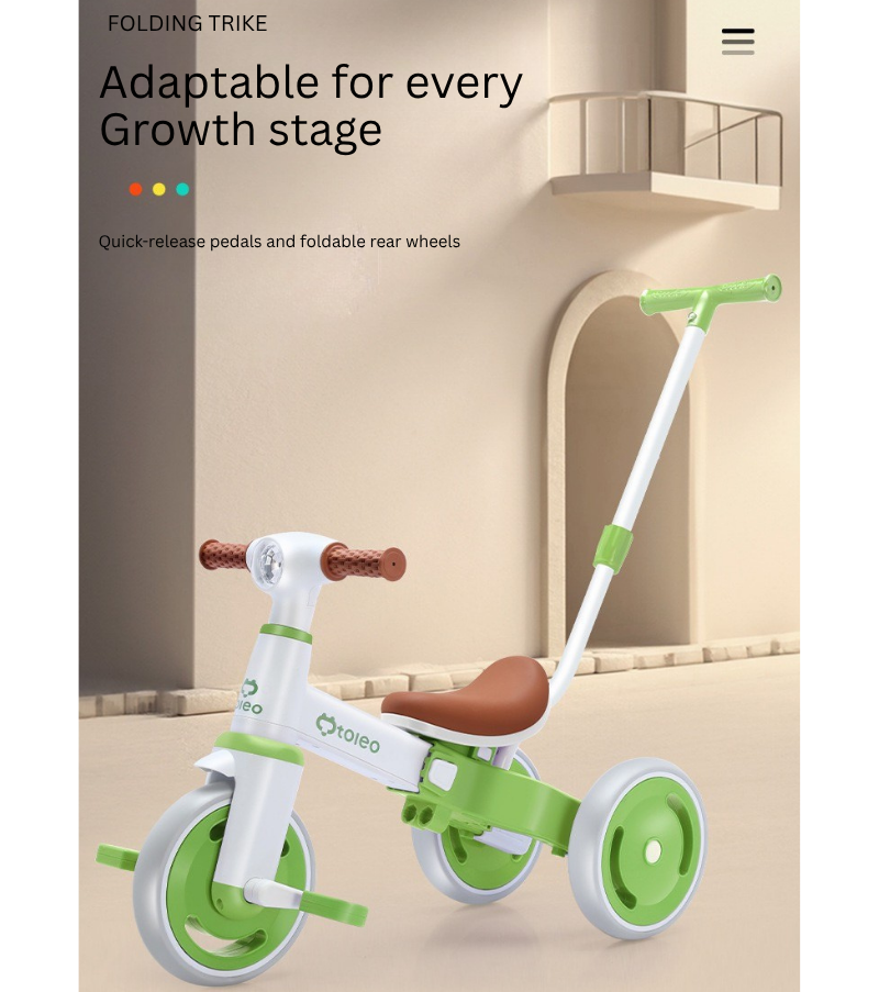 Baby Tricycle Balance Bike & Slide Ride-On | Convertible Toddler Bicycle with Detachable Pedals | Non-Slip Wheels | thumbnail