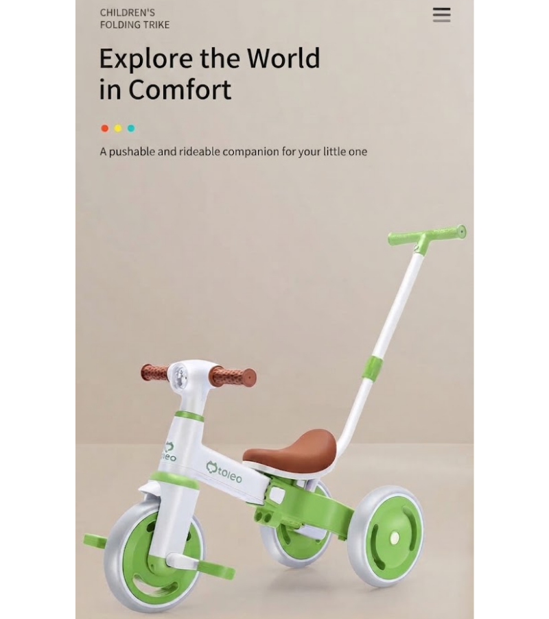 Baby Tricycle Balance Bike & Slide Ride-On | Convertible Toddler Bicycle with Detachable Pedals | Non-Slip Wheels | thumbnail