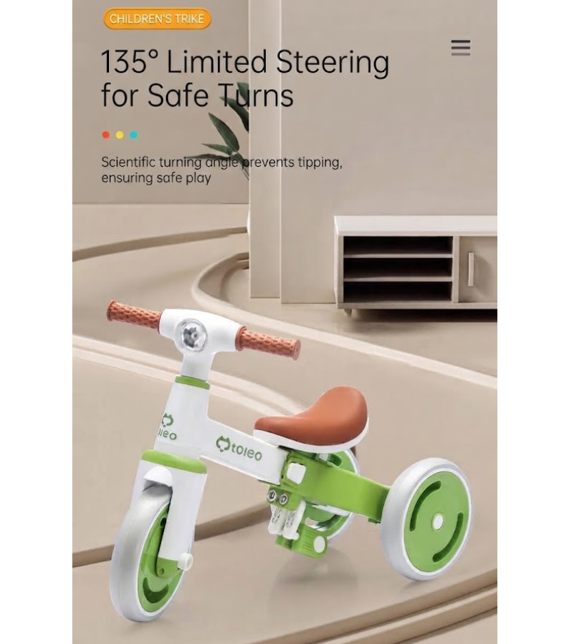 Baby Tricycle Balance Bike & Slide Ride-On | Convertible Toddler Bicycle with Detachable Pedals | Non-Slip Wheels | thumbnail