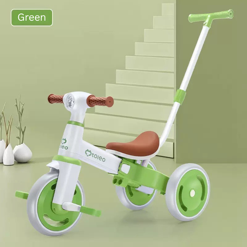 Baby Tricycle Balance Bike & Slide Ride-On | Convertible Toddler Bicycle with Detachable Pedals | Non-Slip Wheels |